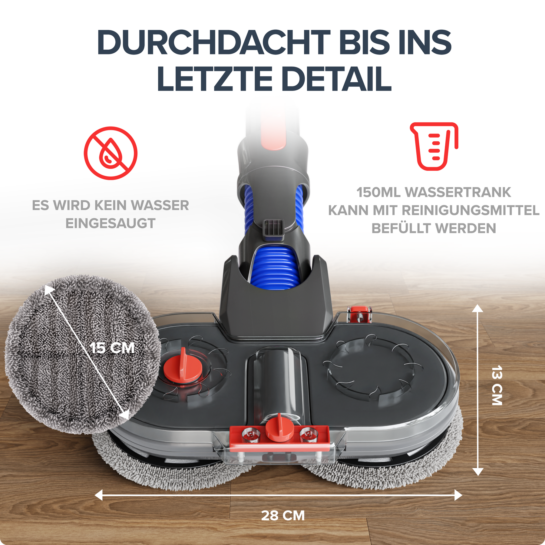 Electric mop attachment suitable for Dyson V7/ V8/ V10/ V11/ V15
